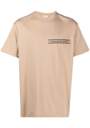 Alexander McQueen logo patch short-sleeve T-shirt - Neutrals