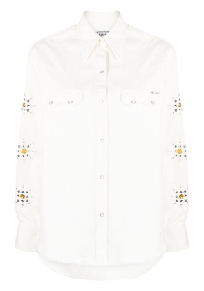 Washington Dee Cee studded long-sleeved shirt - White