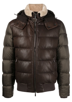 Moorer panelled padded jacket - Brown