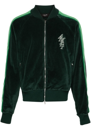 AMIRI Stack monogram velvet jacket - Green