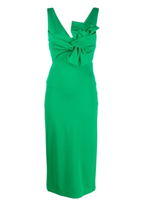 P.A.R.O.S.H. bow-detail midi dress - Green