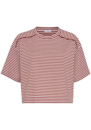 Brunello Cucinelli striped cotton T-shirt - White