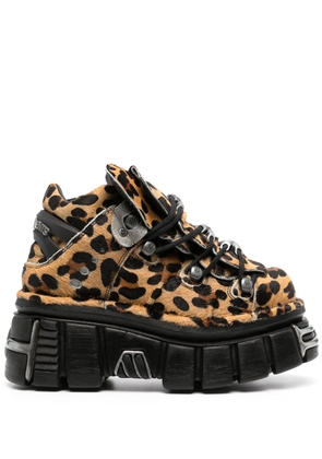 VETEMENTS x New Rock leopard-print sneakers - Brown