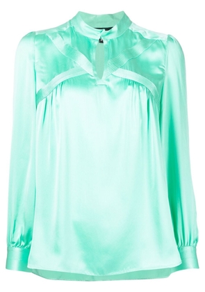 Paule Ka silk long-sleeved blouse - Green