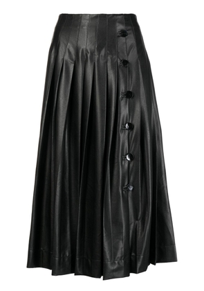 Altuzarra pleated faux-leather midi skirt - Black