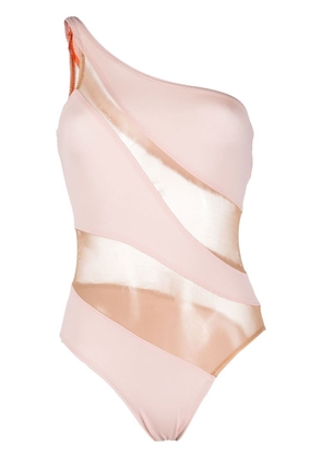Norma Kamali sheer-panel one-shoulder vest - Pink
