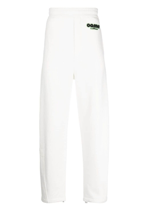 OAMC logo-patch cotton track pants - White
