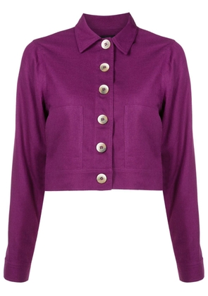 Olympiah cropped button-front jacket - Purple