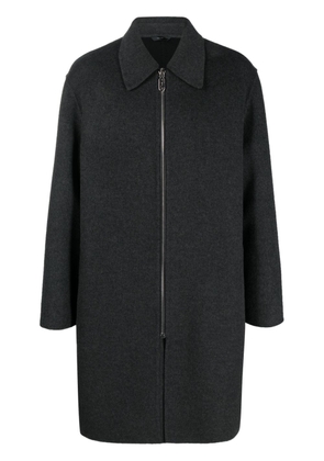 FENDI zip-up cashmere coat - Grey