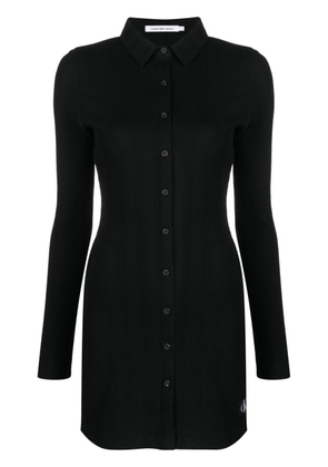 Calvin Klein Jeans Badge elongated rib shirt dress - Black