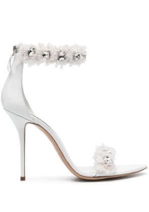 Casadei Elasa+Minorca gem-embellished leather sandals - White