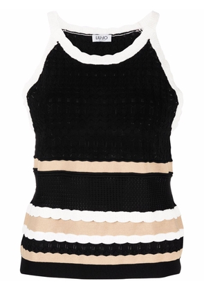 LIU JO striped knit top - Black