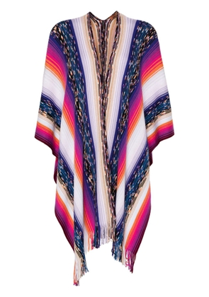 Missoni knitted wool cape - Blue
