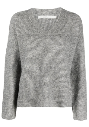 Gestuz ribbed v-neck sweater - Grey