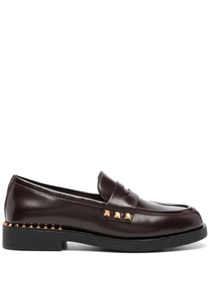 Ash Whisper studded leather loafers - Red