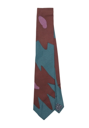 Paul Smith abstract-print silk tie - Green