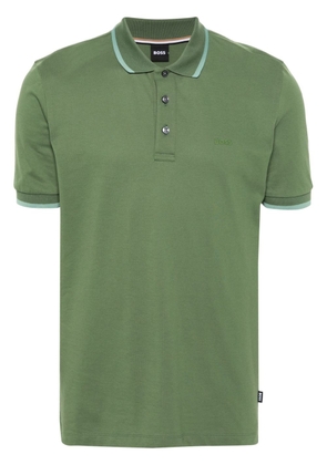 BOSS logo-rubberised cotton polo shirt - Green