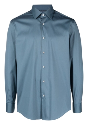 BOSS button-up cotton-blend shirt - Blue
