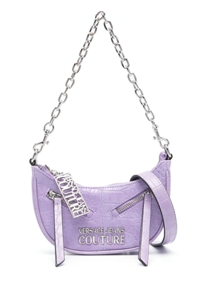 Versace Jeans Couture crocodile-embossed shoulder bag - Purple
