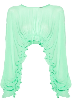 PINKO chiffon cropped blouse - Green