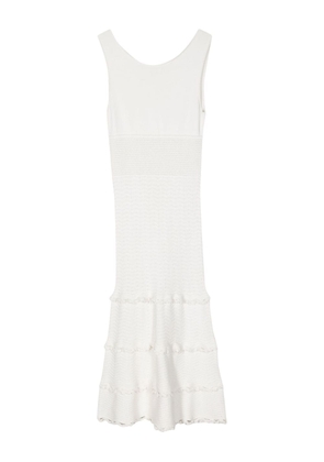 CHANEL Pre-Owned 2000s CC-button sleeveless midi dress - White