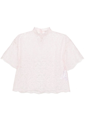 Ermanno Scervino sheer Chantilly-lace top - Pink