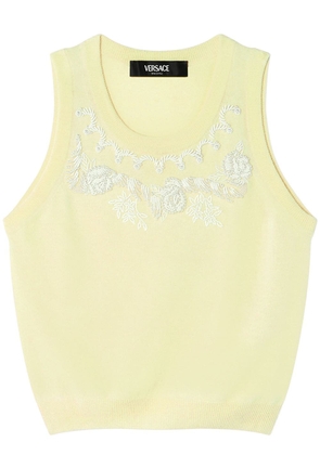 Versace embroidered sweater vest - Yellow