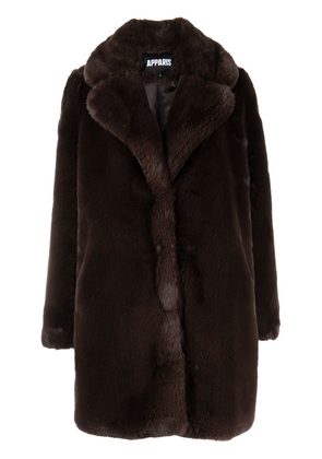 Apparis oversized faux-fur coat - Brown
