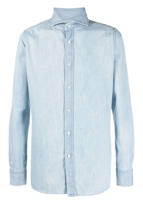 Moorer long-sleeve cotton shirt - Blue