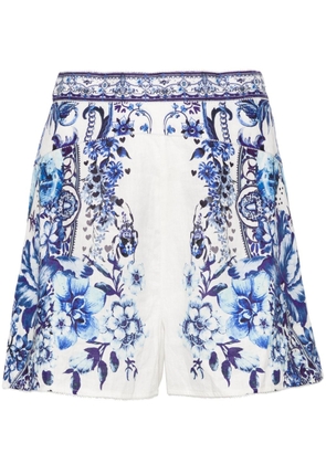 Camilla Glaze and Graze linen shorts - White
