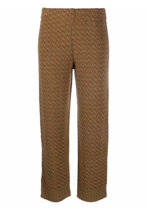 Jejia jacquard-knit cropped trousers - Brown
