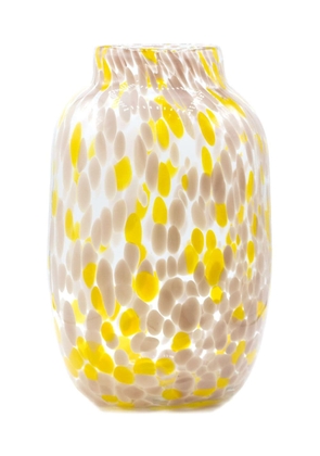 HAY paint-splatter glass vase (30cm) - Yellow