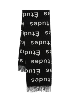 Etudes Magnolia logo-print scarf - Black