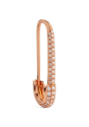 Anita Ko Rose Gold And Diamond Safety Pin Single Left Earring