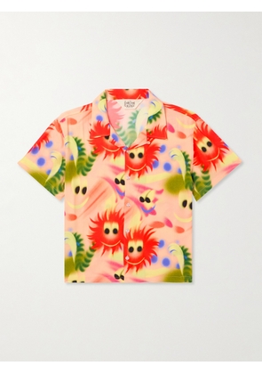 Brain Dead - Fuzzy Friends Convertible-Collar Printed Crepe de Chine Shirt - Men - Pink - S