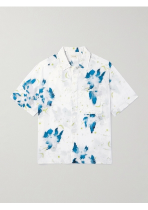 LEMAIRE - Cutaway-Collar Floral-Print Satin Shirt - Men - Blue - XS
