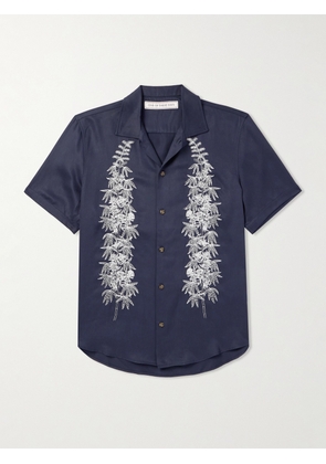One Of These Days - Stalks Embroidered Lyocell-Twill Shirt - Men - Blue - S