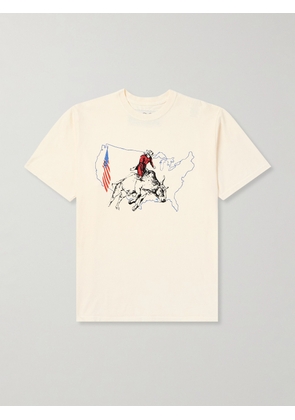One Of These Days - Bullrider USA Printed Cotton-Jersey T-Shirt - Men - Neutrals - S