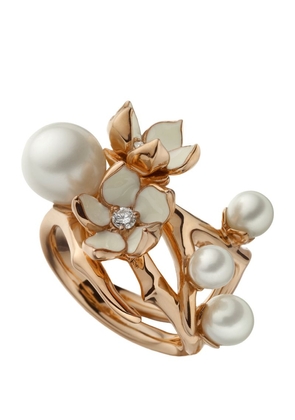 Shaun Leane Gold Vermeil, Diamond And Pearl Cherry Blossom Flower Ring