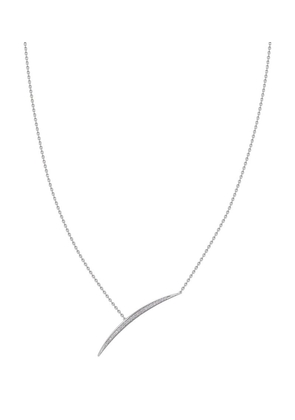 Shaun Leane White Gold And Diamond Armis Single Bar Necklace