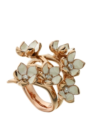 Shaun Leane Rose Gold Vermeil And Diamond Cherry Blossom Full Flower Ring