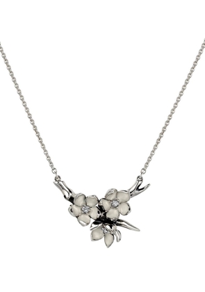 Shaun Leane Sterling Silver And Diamond Cherry Blossom Flower Posey Necklace
