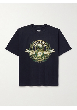 Rhude - St. Tropez Logo-Print Cotton-Jersey T-Shirt - Men - Black - XS