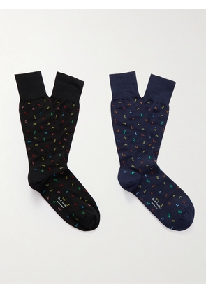Paul Smith - Letters Two-Pack Jacquard-Knit Cotton-Blend Socks - Men - Unknown