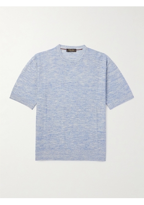 Loro Piana - Tori Ribbed Linen and Silk-Blend T-Shirt - Men - Blue - IT 46