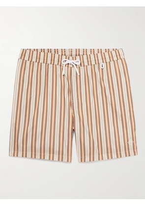 Loro Piana - Bay Straight-Leg Mid-Length Striped Swim Shorts - Men - Neutrals - XS