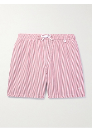 Loro Piana - Bay Straight-Leg Mid-Length Striped Swim Shorts - Men - Pink - XS