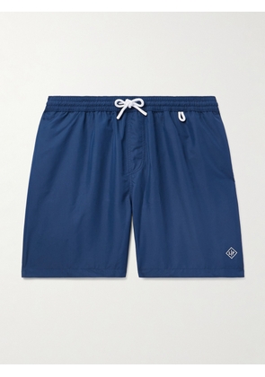 Loro Piana - Bay Straight-Leg Mid-Length Logo-Print Swim Shorts - Men - Blue - XS