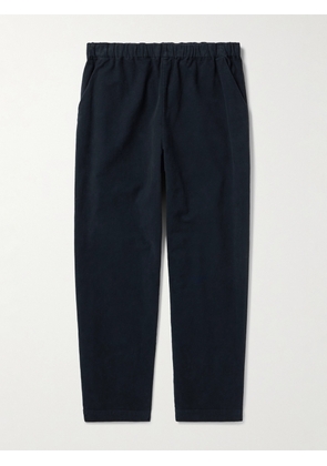 Barena - Tapered Garment-Dyed Cotton-Blend Moleskin Trousers - Men - Black - IT 44