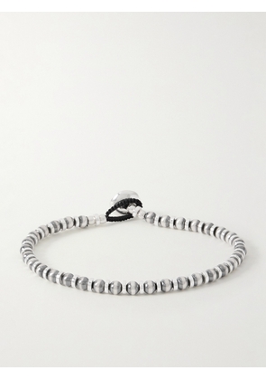 Mikia - Silver Hematite Beaded Bracelet - Men - Silver - M